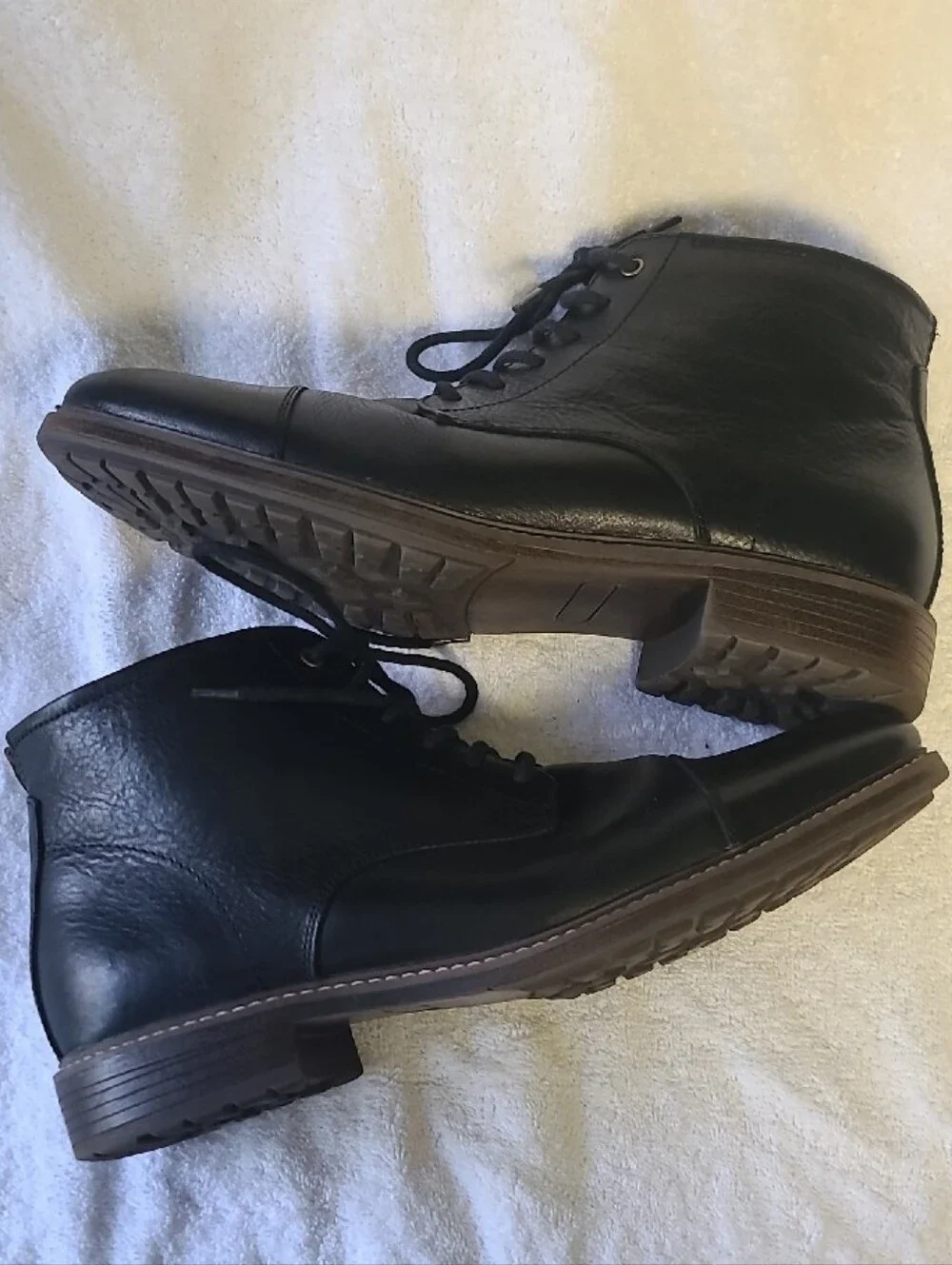 Aston Grey Men's Black Leather Lace-Up Ankle Boots With Side Zipper
